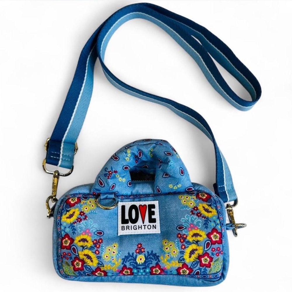 BRIGHTON “Bandana Love” Floral Puffy Crossbody Bag Purse-Cottagecore Y2K Boho